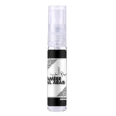 Transparante glazen parfumfles met zwart-wit label voor Asdaaf Parfum Ameer Arab Lattafa